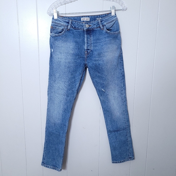 Warp + Weft Jeans Distressed Button Fly CDG Paris Cigarette Size 25x26 - Picture 1 of 13